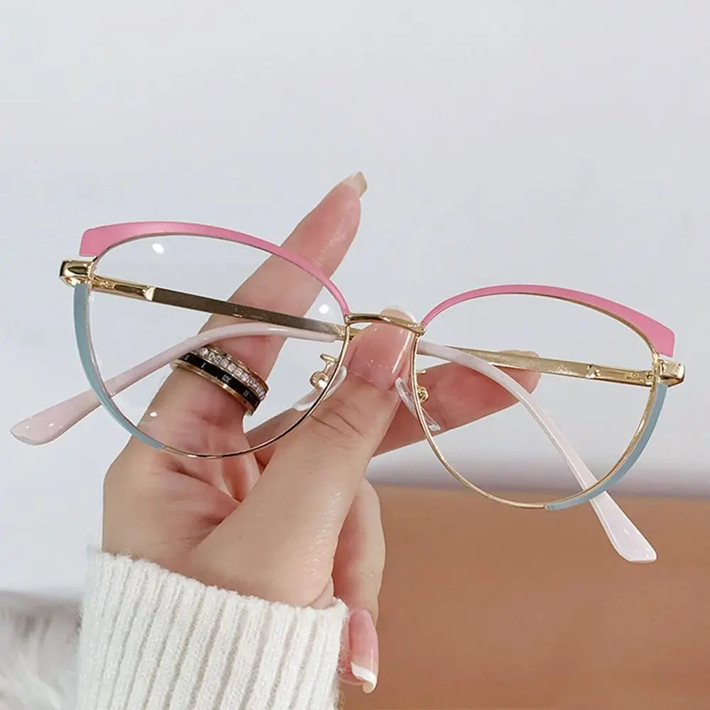 Blue Light Blocking Glasses for Women Fashion Cat Eye Eyeglasses Optical Anti Blue Ray Spectacle Eye Protection Computer Eyewear Quake Pink