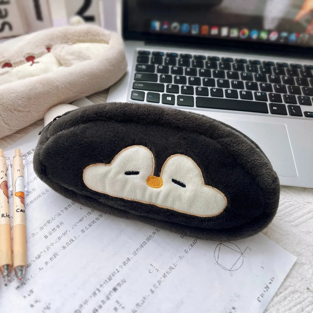 Portable Pen Bag Otter Penguin Large Capacity Stationery Bag Pencil Case School Office Quake Penguin