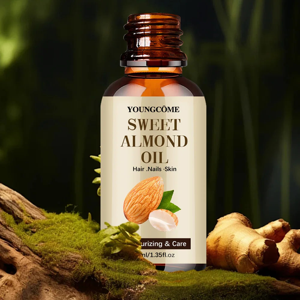 40/60ml Pure Natural Almond Essential Oil Moisturizing Skin Face Hair Care Massage Diffuser Oil Quake
