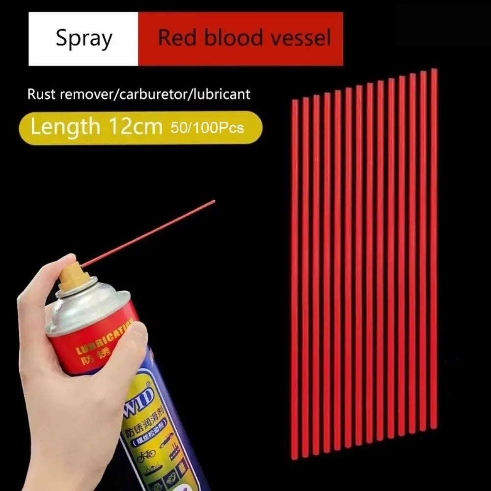 Plastic Tube Spray Can Extension Straw 12cm Length Red Color Rust Remover Straw Extended Replacement Tips Accessories Quake