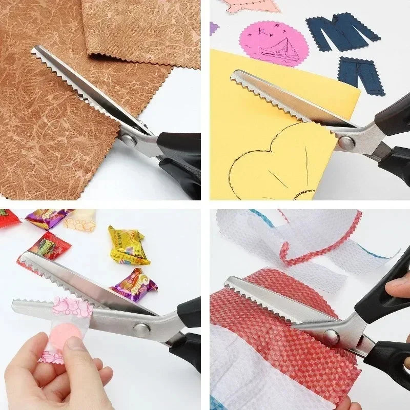 Professional Pinking Shears Stainless Steel Zig Zag Scissors for Fabric Sewing Dressmaking Quilting for Tailors Sewers DIY Quake