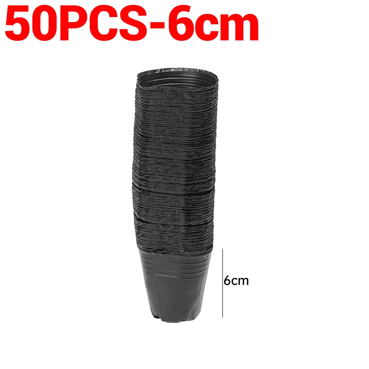 100/50PCS Thickened Seedling Bag with Holes Plastic Flowerpot Flower Plant Breathable Container Garden Vegetable Planting Pots Quake 50PCS-6cm