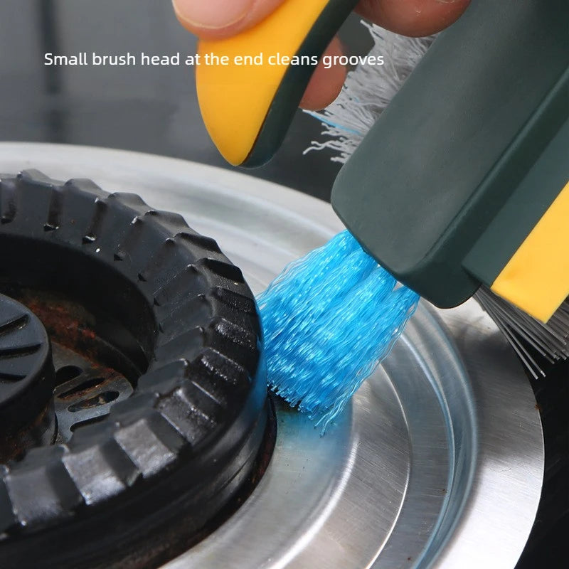 2 in 1 Gap Cleaning Brush Multifunctional Scrub Brush with Squeegee for Bathroom Floor Tile Grout Corner Kitchen Cleaning Tool Quake