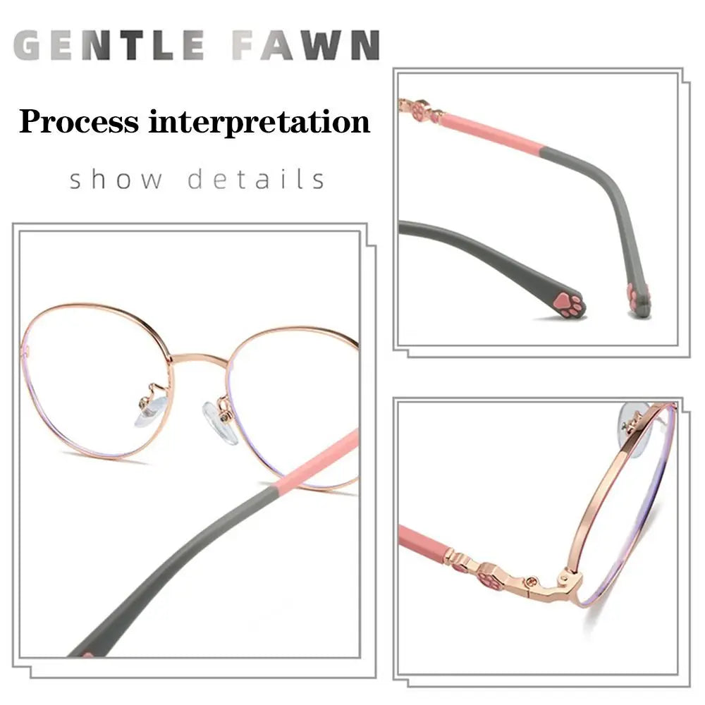 Blue Light Blocking Glasses for Kids Cute Cat Paw Pattern Optical Eyewear Children Boys Girls Anti Blue Rays Computer Goggles Quake