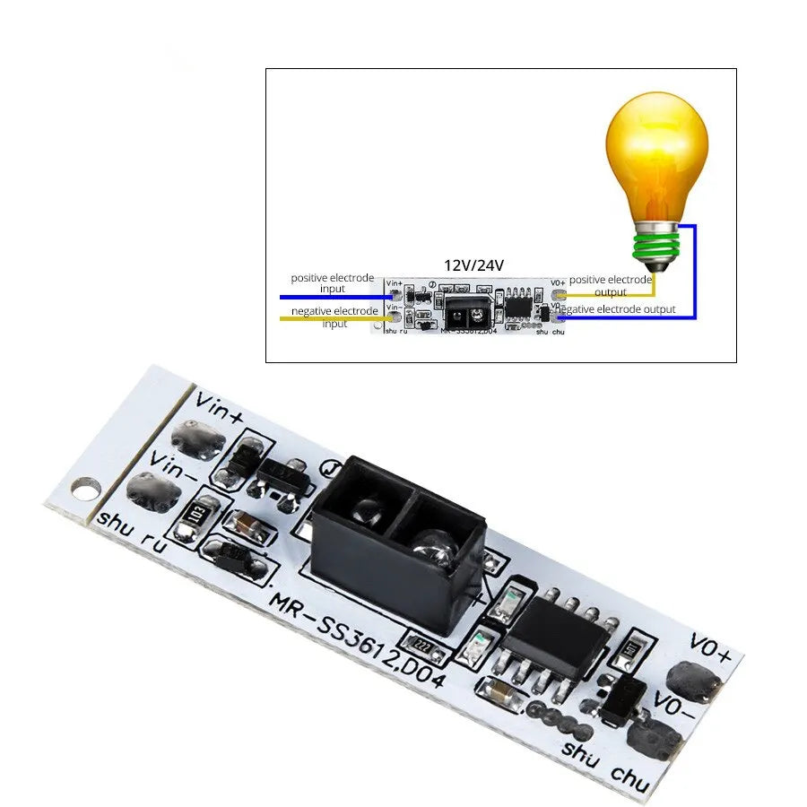 Smart Switch Module Sensor Motion Detector Finger Hand Sweep Sensor DC 12V 24V 3A Maximum 36W Power Light Switches Quake