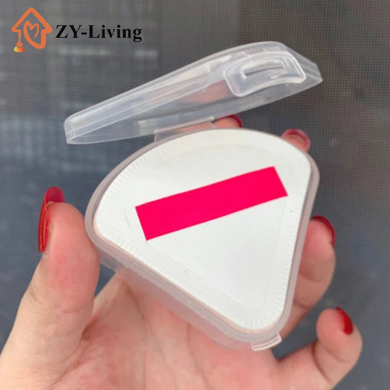 1Pcs Portable Triangle Sponge Transparent Cosmetic Bag Makeup Puff Box Storage Case , 7*6.5cm Quake