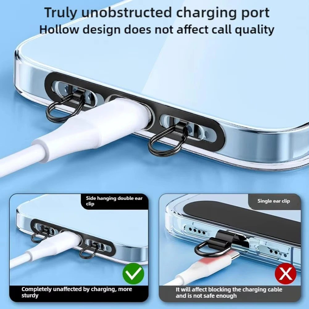 Ultra Thin Metal Mobile Phone Lanyard Patch Stainless Steel Card Anti Lost Hanging Rope Tab Double Buckle Replacement Gasket Quake