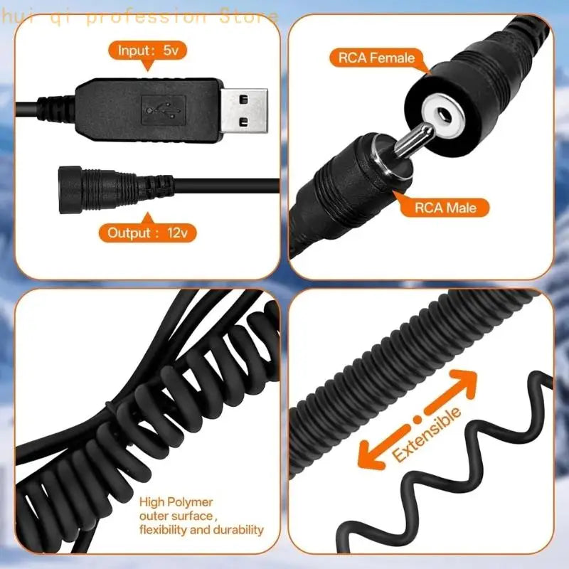 Snowmobile Heated Helmets Connector Plug Heating Cable Heated Helmets Adapter Suitable for Most Electric Face Shielding H8WE Quake