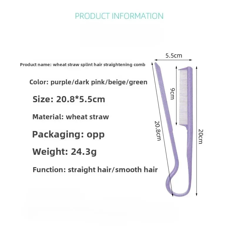 New V Shaped Hairdressing Comb Messy Hair Straightening Splint Comb Hair Styling Tool Special Portable for Hair Wigs Quake
