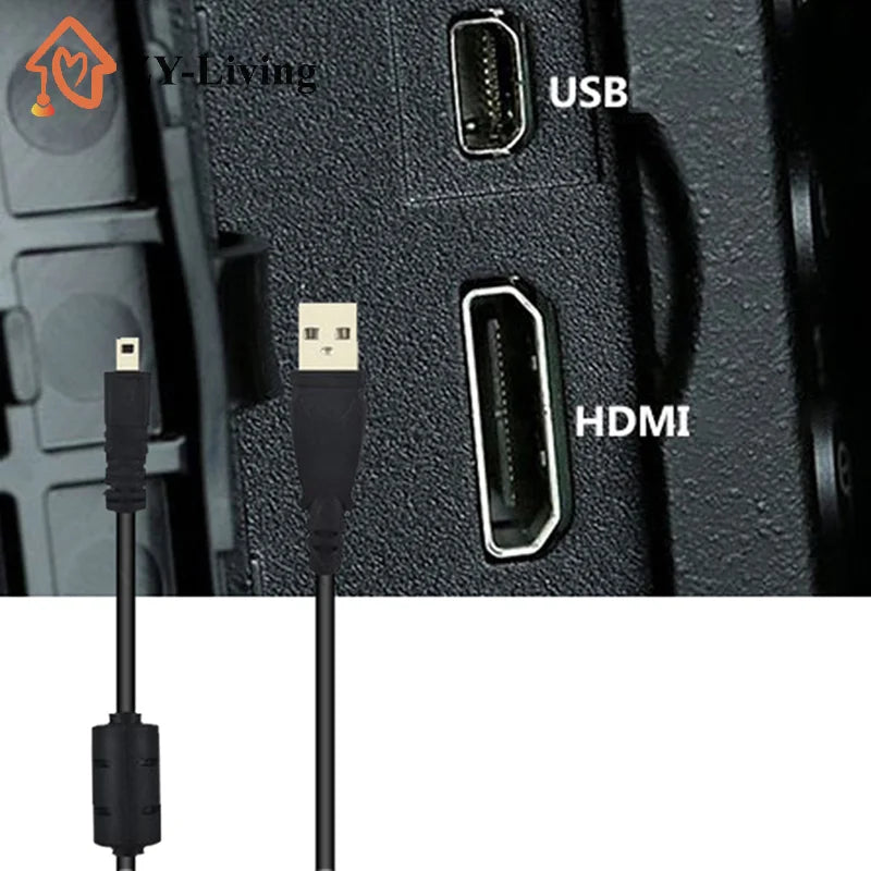 USB Data Cable Camera Data Pictures Video Sync Transfer Cables 8pin 150cm for Nikon Olympus Pentax Sanyo Quake