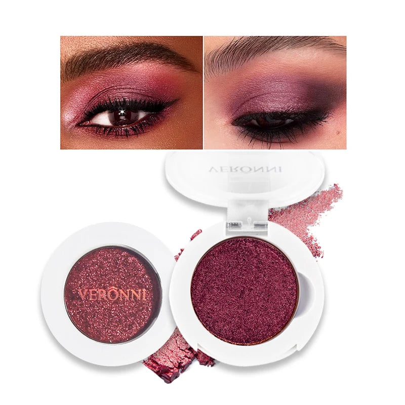 Monochrome Fashion Shimmer Glitter EyeShadow Makeup Pigment Pearlescent Brightening High Light Powder Eyeshadow Lasting Cosmetic Quake E115