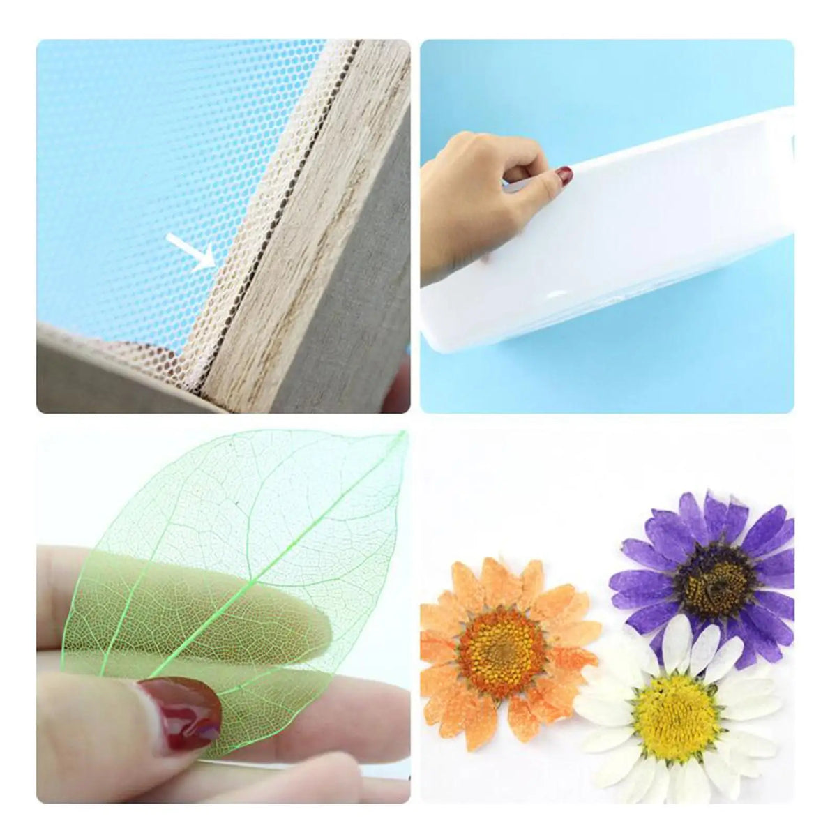 Paper Making Screen Kit Stirrer Dried Flowers Spoon Crafting Supplies Child Mesh Frame DIY Handmade Papermaking Material Package Quake