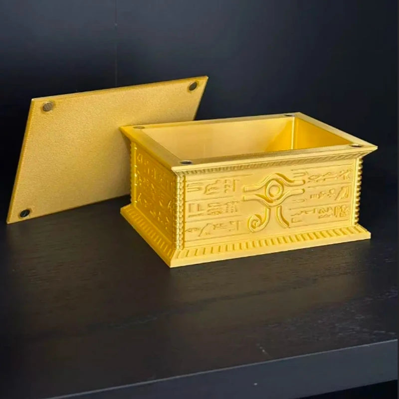 Hot 2026 New Yu-Gi-Oh Gold Sarcophagus 3D Printed Card Holder Box with Magnetic Closure Desktop Display Storage Anime Gift Toys Quake
