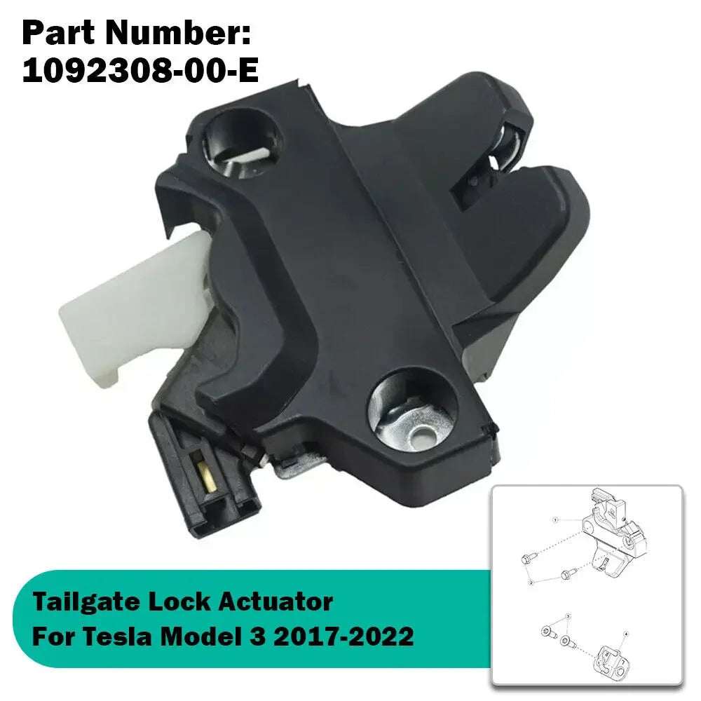 For Tesla Model 3 2017-2022 1092308-00-E 109230800E Car Rear Trunk Lid Tailgate Latch Lock Actuator Auto Replace Accessories Quake Default Title
