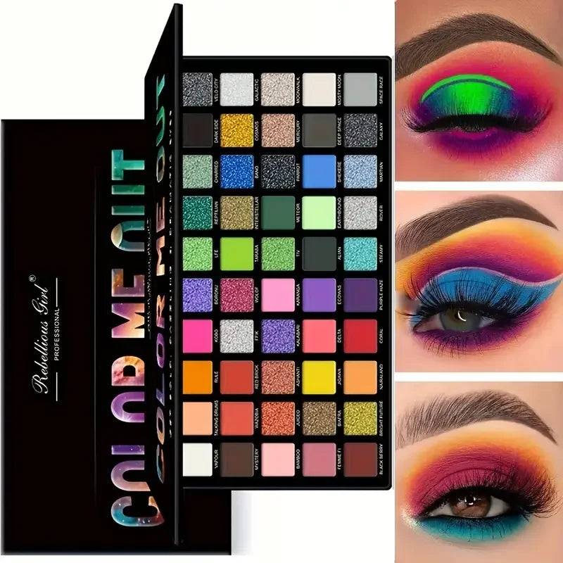50Color Eye Shadow Palette Matte Shimmer Makeup Plate Highly Colored Color Powder Durable Waterproof Eye Shadow Makeup Cosmetics Quake