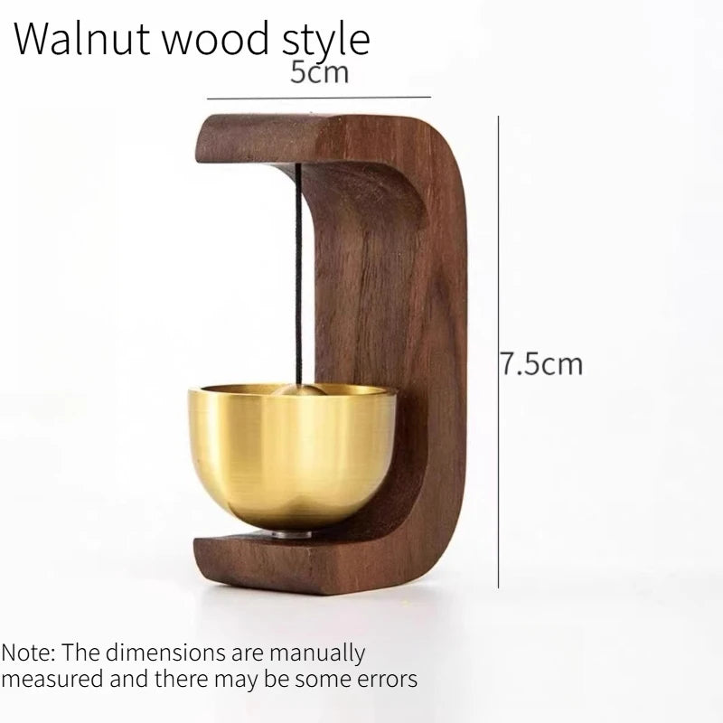Magnetic Doorbell Chime Beech and Walnut Wood Brass Wind Chime Entry Door Decorative Metal Bell Gift Home Wall Ornament Quake A