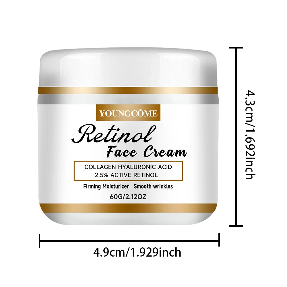 YOUNGCOME Retinol Collagen Face Cream Skincare Moisturizing Brightening Hydrating Smooth Wrinkles Firming Facial Face Skin Care Quake 60g