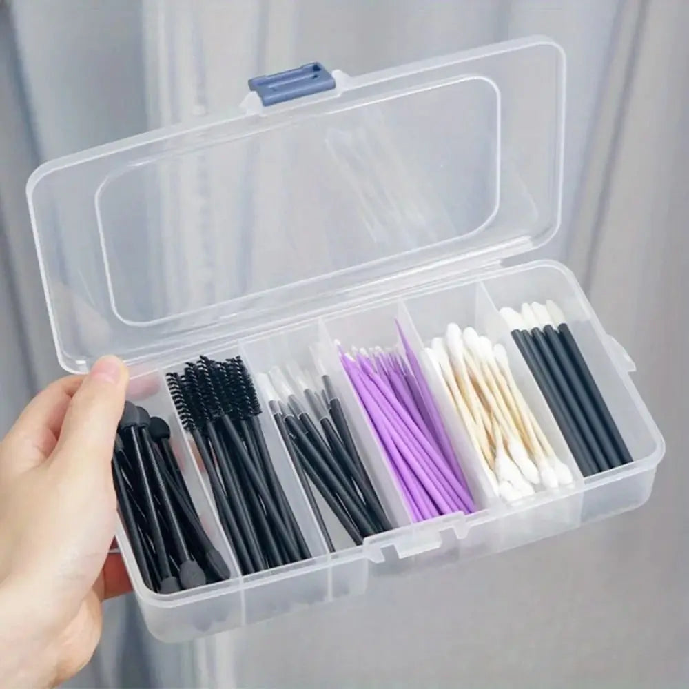 5/6-grid Portable Clear Plastic Storage Box Hair Clips Jewelry Accessories Organizer Household Travel Supplies With Dust Proof Quake