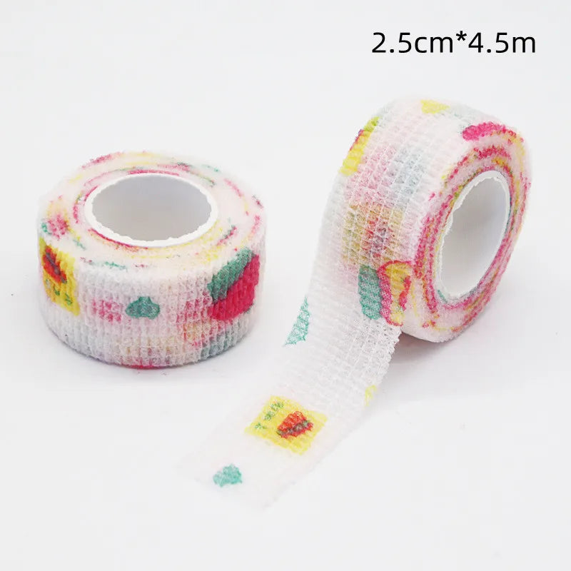 1 Pc Self Adhesive Elastic Bandage Protection Finger for Writing First Aid Kit Colorful Tape New Tattoo Accessories 2.5cm X 4.5m Quake NO.6