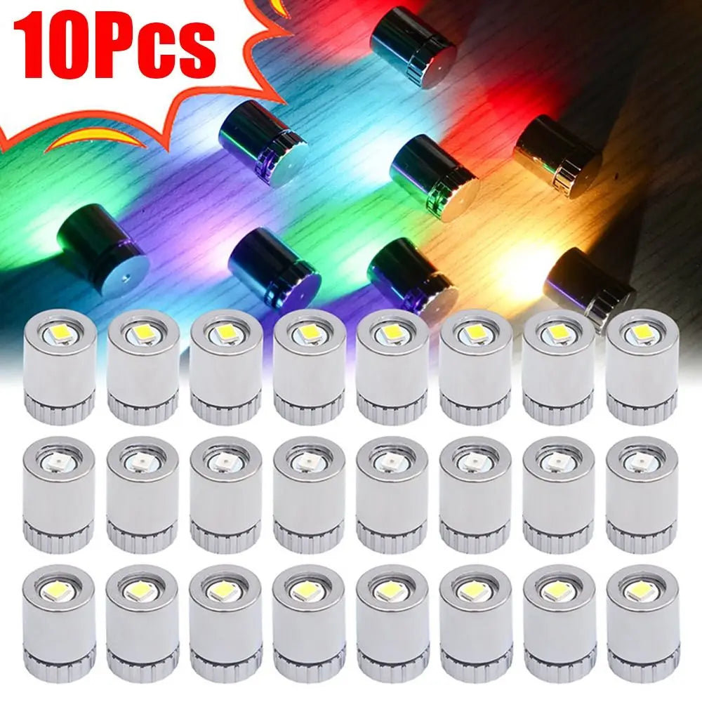 10Pcs Durable Small Mini LED Light Battery Powered Colorful Light Bulb Electronic Toys Accessories for Lantern Wick Base Quake