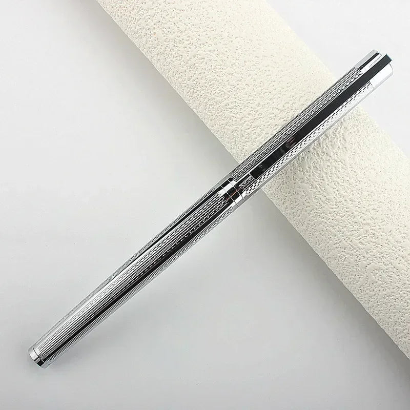 Jinhao 126 Silver Business Office EF/ F Nib Fountain Pen Student School Stationery Supplies Ink Calligraphy Pen PK35 Quake 126-1 Fine 0.5mm