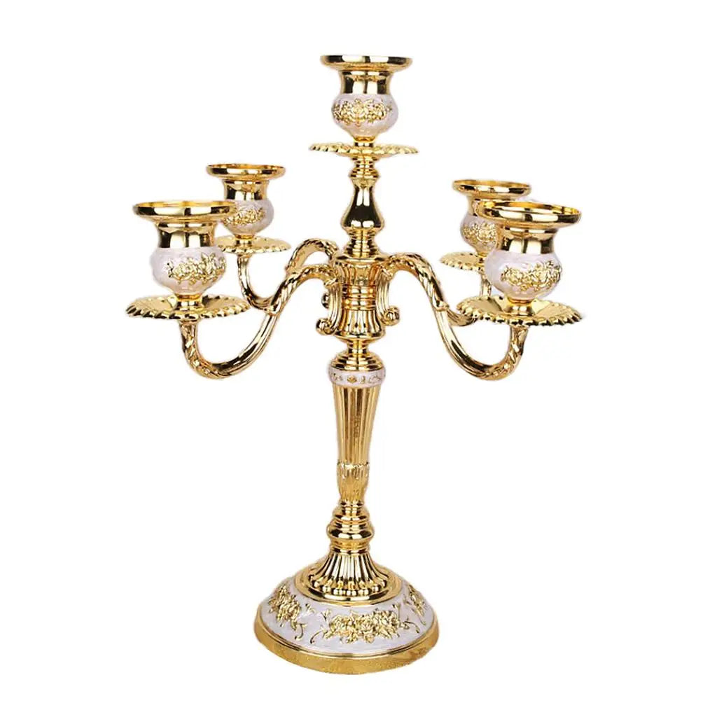 Decorative Alloy Candle Holders Tall Metal Candelabra Table Candlestick Stand for Wedding Banquet and Home Decor Quake