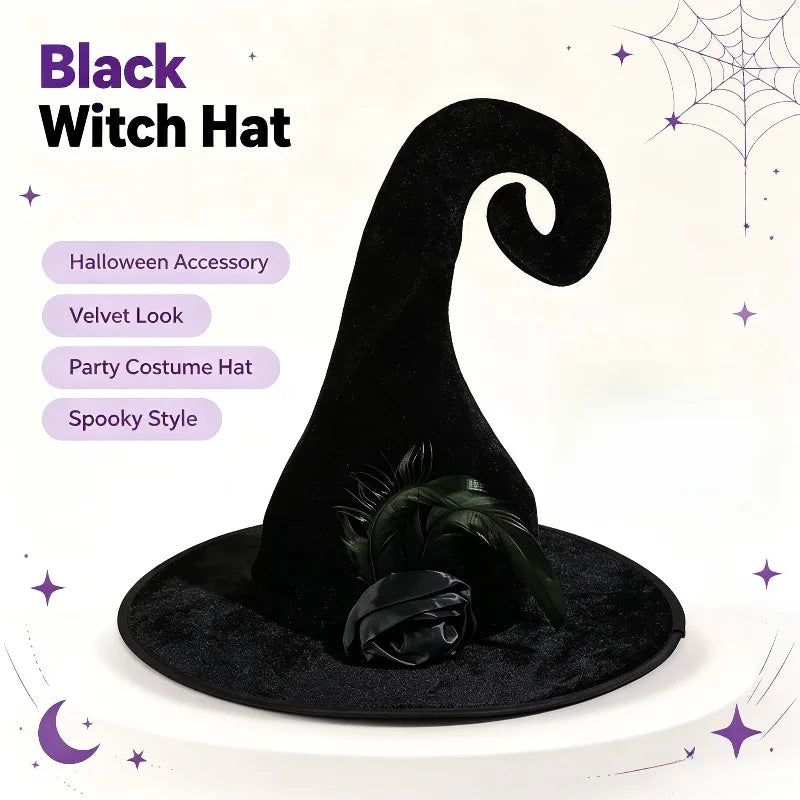 Halloween Witch Costume Hat Shiny Bright Color Witch Hat for Ghost Festival Masquerade Party Dress Up Supplies Quake