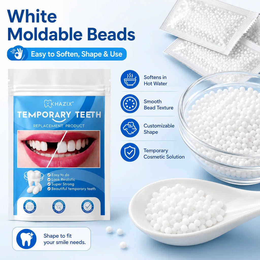 10g Temporary Teeth Beads DIY Cosmetic Smile Fix Moldable White Beads Easy to Shape for Natural-Looking Teeth Quake