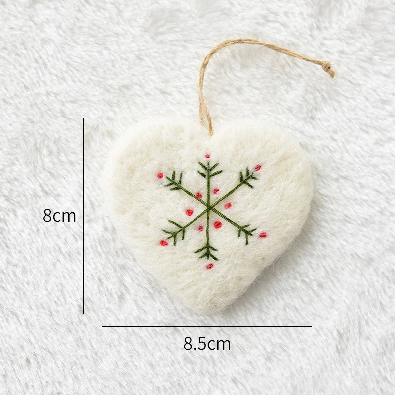 1pc Christmas Decoration Wool Felt Snowflake Mini Christmas Tree Pendant Christmas Ornament Quake love