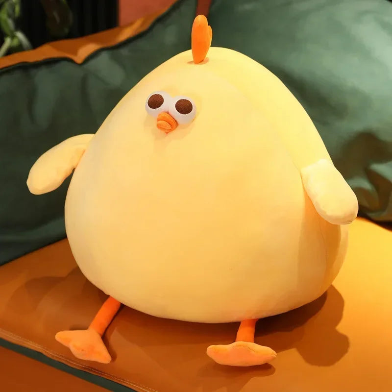 Funny Fat Chicken Dog Toy Soft Plush Simulation Cute Stuffed Animal for Dog Chewing Playing Ideal Festival Gift for Pet Owners Quake Yellow SP0444A 25CM