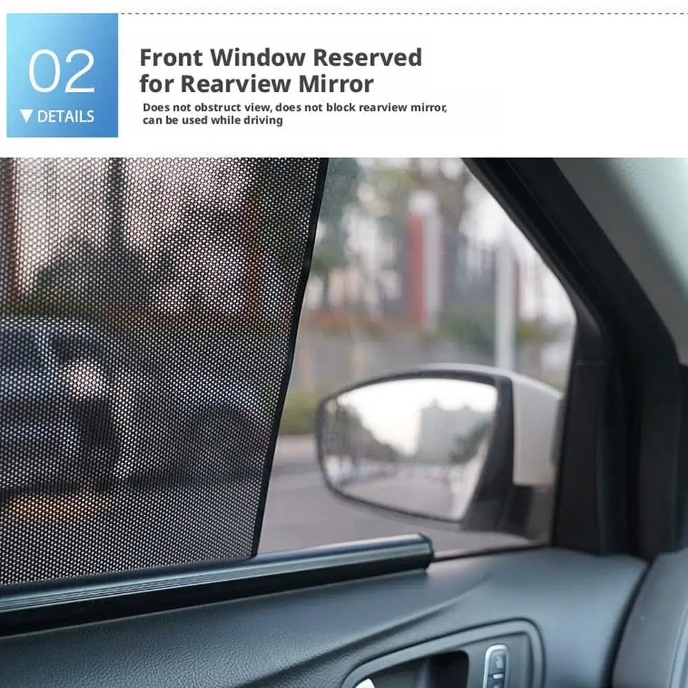 Retractable Car Window Shade Sunshade Side Window Curtain Sun Protection Heat Insulation Privacy Blocker Auto Accessories Quake
