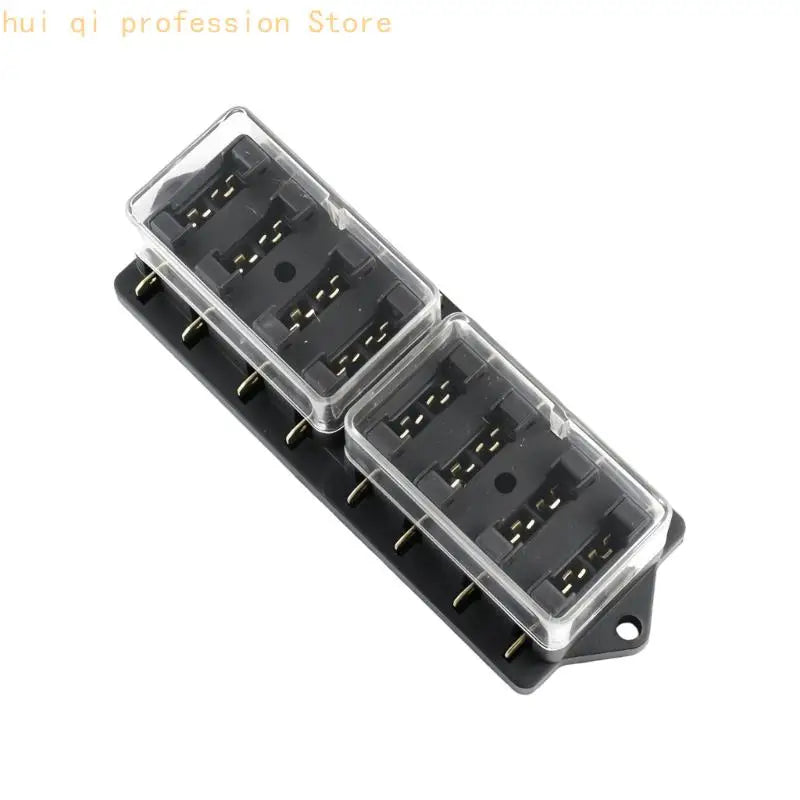 Vehicle Blade Terminal Box with Dust Cover, Mountable Slot Layout, ABS Housing Suitable for 12V 24V Circuit Service H8WE Quake Route 8 CN