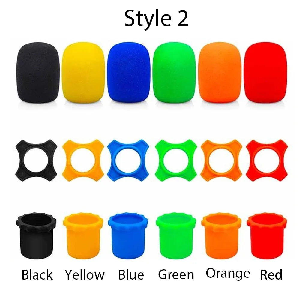 Wireless Handheld Microphone Silicone Ring Anti Rolling,Mic Bottom Rod Sleeve Holder,Microphone Windscreen Sponge Cover Quake