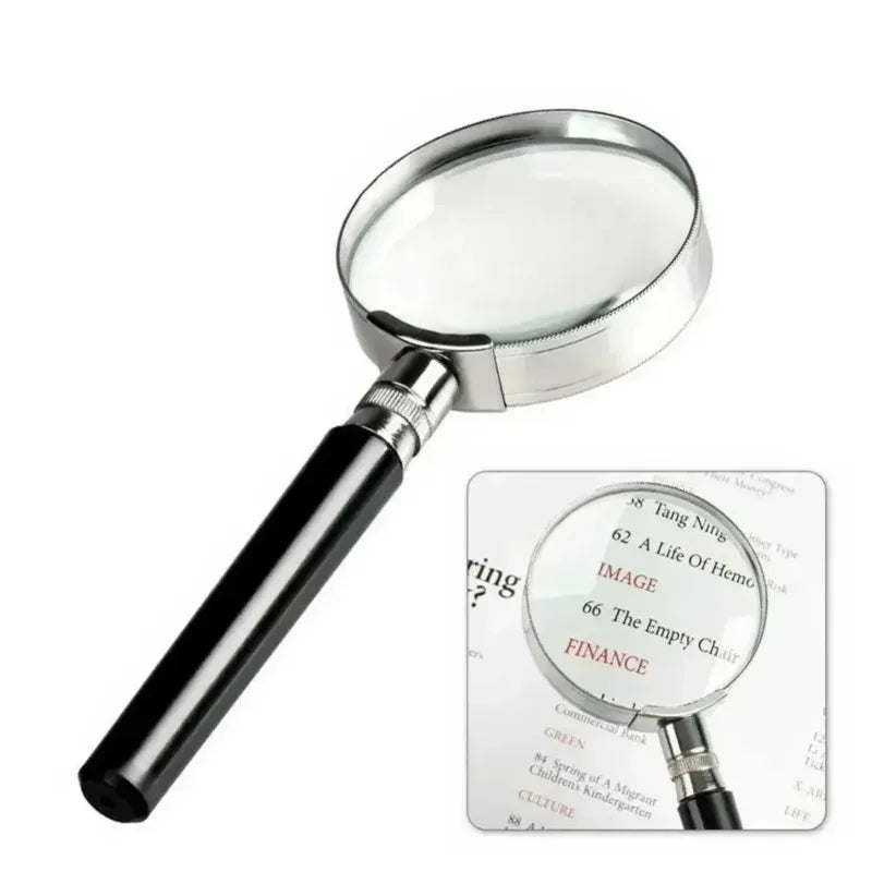 High-end Handheld Magnifying Glass Classic 5x Semi Metallic Circular 60mm for High-definition Jewelry Appraisal Reading Quake