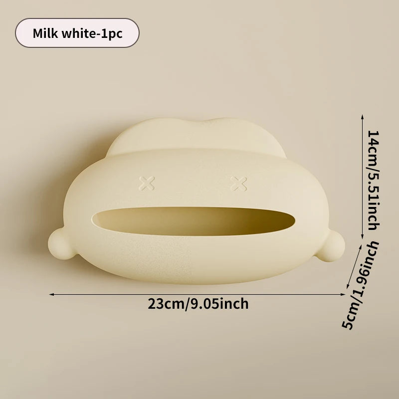 Wall - Mounted Pet Poop Bag Dispenser - Cute Design for Easy Access, Essential Pet Waste Cleaning Accessory, Pet Supplies Quake Milk White A0108A