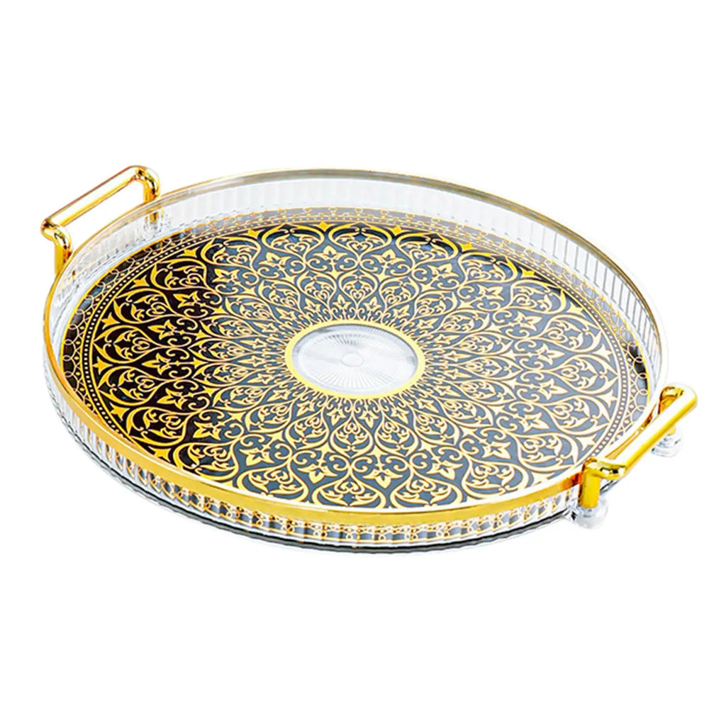 Round Organizer Tray Living Room Decorative Food Storage Tray Biscuit Cookies Pastry Tray Versatile Display Tray Home Decoration Quake