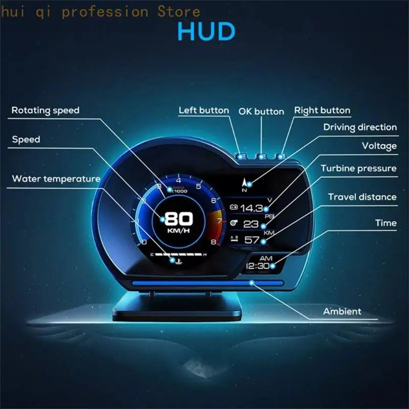 Multiple Parameters Speed RPM Display Odometer Head Up Display H8WE Quake