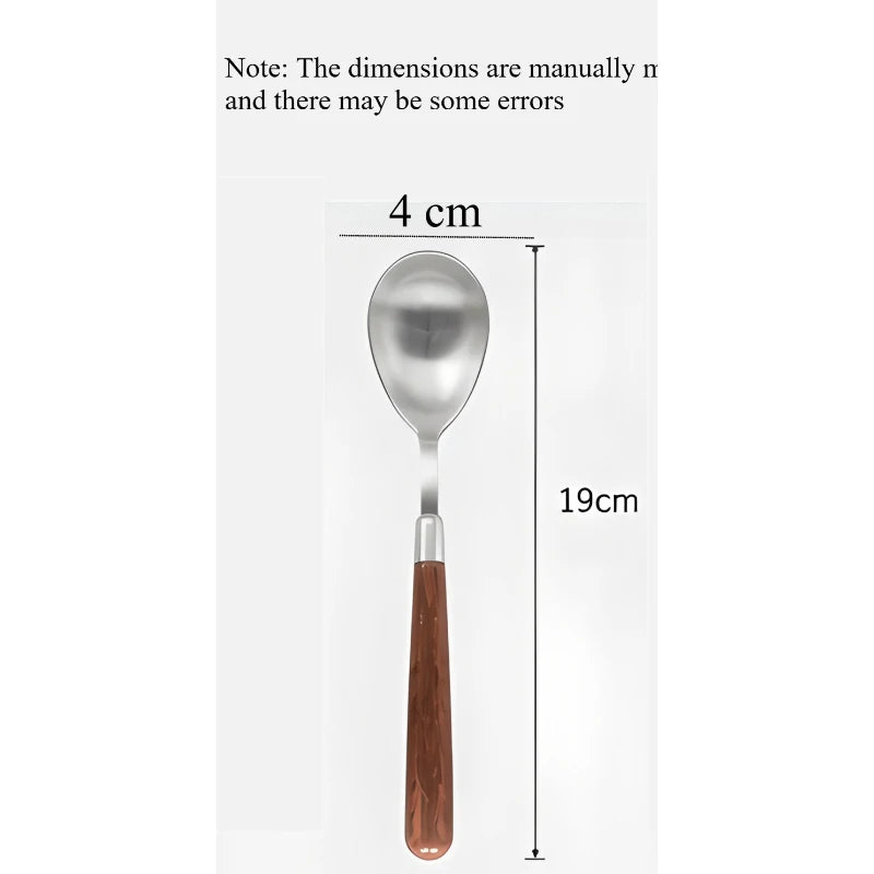 Stainless Steel Ice Cream Scoop Imitation Wood Handle Spoon Fruit Baller Spoon for Western Restaurant Home Use Quake