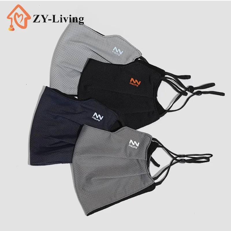 Sun Protection Face Mask For Men Reusable Breathable UV Face Shield Solid Color Washable Face Mask Summer Cycling Face Mask Quake