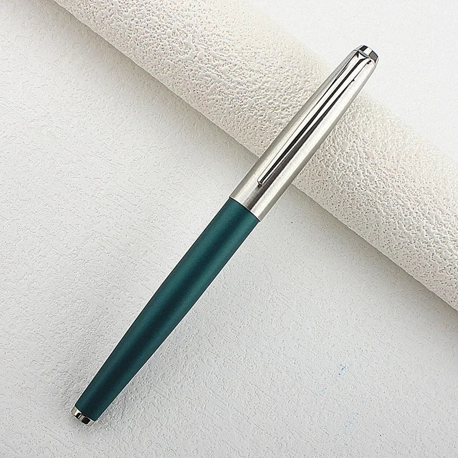 High Quality Classic Style All Steel Fountain Pen Bent 1.0mm Nib Ink Pens School Office Supplies Students Stationery Quake