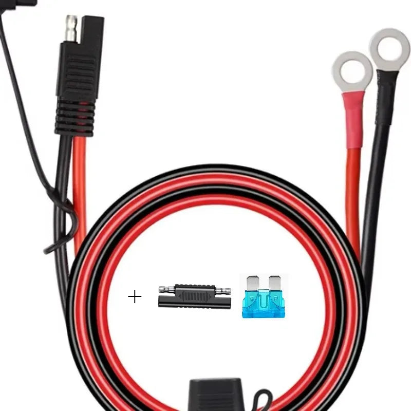 MC4/M3-10 Terminal to SAE Quick Extension Cable Motorcycle Battery Charger Adapter Wire with Optional Fuse Protection 12AWG Quake