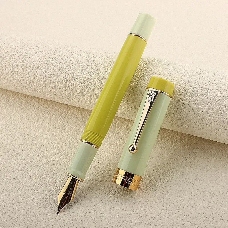 Jinhao 100 Centennial Fountain Pen Resin Luxury Pens Green Color F/M Classic Nib Writing Pen Stationery Office School Supplies Quake Heartbeat nib-1 Fine 0.5mm
