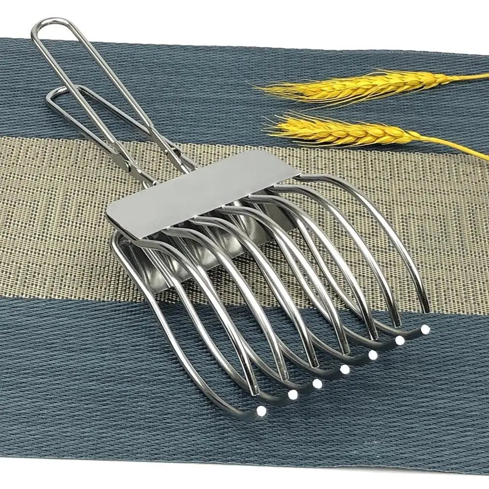 Stainless Steel Slicing Tong for Roast Meat Ham Bread Grater Multi-Functional BBQ Holder Precision Cutting Tool Kitchen Quake