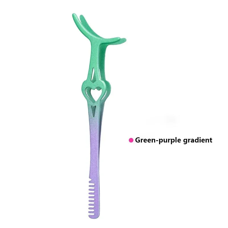 Professional False Eyelash Applicator Tool – Precision Stainless Steel Tweezers for Easy Application & Removal of Fake Lashes Quake M387 Green-purple