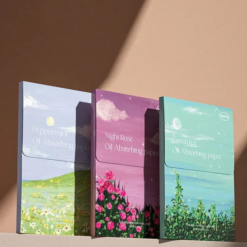 100Pcs Face Oil Blotting Paper Protable Face Wipes Facial Cleanser Oil Control Oil-absorbing Sheets Blotting Tissue Makeup Tools Quake