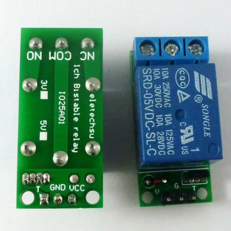 Flip-Flop Latch Relay Module Bistable Self-locking Switch Low Pulse Trigger Board for Arduino Smart Home LED Mot IO25A01 5V Quake Default Title