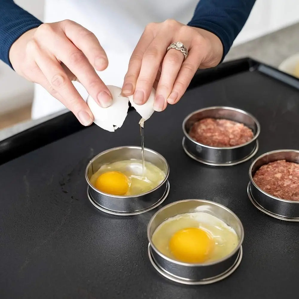Stainless Steel Double Rolled Baking Circle Tart Ring Fruit Pie Cake Cookie Molds 10cm 8cm for Kitchen Biscuit Pastry Quake