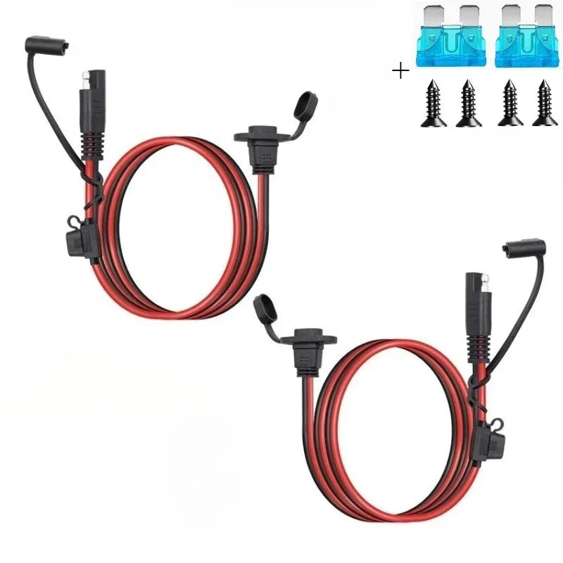 12AWG SAE Quick Connector Harness Waterproof SAE Extension Cord Sidewall Port for Solar Panel Generator Battery Charger Quake