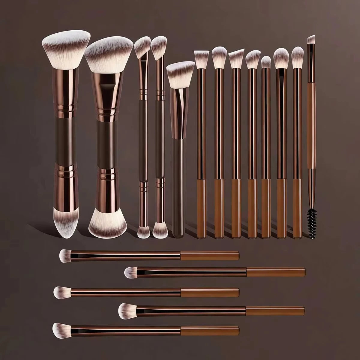 4/5/6/10/18pcs Professional Makeup Brush Set, Portable Travel Makeup Brushes, Dual-Ended Multifunctional Makeup Tools Set Quake
