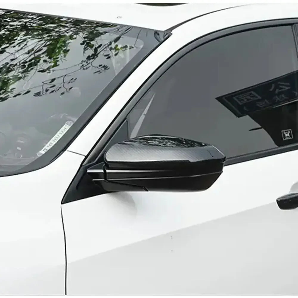 For Honda Civic 2016-2021 Car Replacement Rearview Side Mirror Cover Wing Cap Exterior Door Rear View Case Trim Carbon Fiber Quake